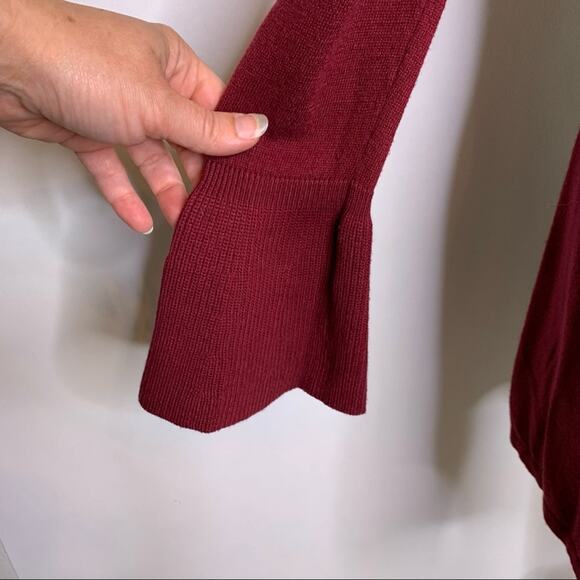 WHBM maroon open front waterfall bell sleeve cardigan size Extra Small XS - Picture 8 of 12